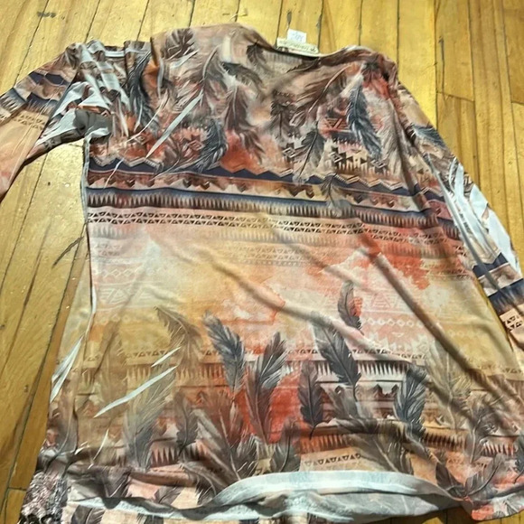 Impulse California  made in usa fringe southwestern aztec mesh y2k top - Picture 5 of 5